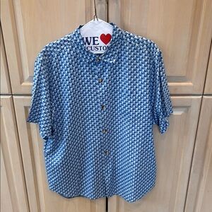 TOMMY BAHAMA Blue Patterned Men's Shirt